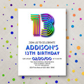 Modern Fun 13e verjaardag uitnodiging