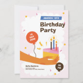 Modern Fun 18e verjaardag uitnodiging (Voorkant)