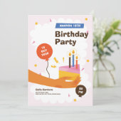 Modern Fun 18e verjaardag uitnodiging (Staand voorkant)