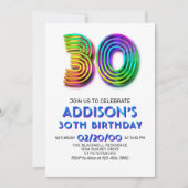 Modern Fun 30e verjaardag uitnodiging (Voorkant)