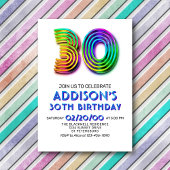 Modern Fun 30e verjaardag uitnodiging