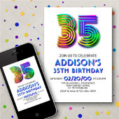 Modern Fun 35e verjaardag uitnodiging