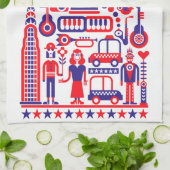 Modern Fun 4th of Juli Verenigde Staten Amerika Ic Theedoek (Gevouwen)