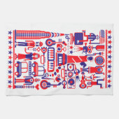 Modern Fun 4th of Juli Verenigde Staten Amerika Ic Theedoek (Horizontaal)