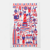 Modern Fun 4th of Juli Verenigde Staten Amerika Ic Theedoek (Verticaal)