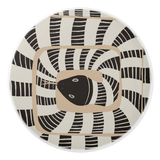 Modern Fun Abstract Striped Snake | Snake Lovers Keramische Knop (Voorkant)