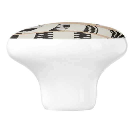 Modern Fun Abstract Striped Snake | Snake Lovers Keramische Knop (Zijkant)