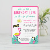 Modern Fun Aloha Tropical Luau Birthday Kaart (Staand voorkant)