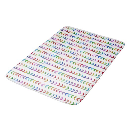 Modern, Fun and Colorful Leaves Bath Mat (Gekanteld)
