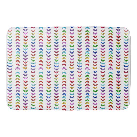 Modern, Fun and Colorful Leaves Bath Mat (Voorkant)