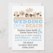 Modern Fun Beach Wedding Theme Uitnodigingen (Voorkant)