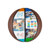Modern Fun BEST DAD EVER Colorful Photo Collage Basketbal (Verticaal)