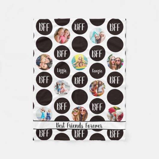 Modern Fun BEST FRIENDS Foto Polka Dot SM Fleece Deken (Voorkant)