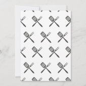 Modern Fun Black White Summer Barbecue Party Kaart (Achterkant)