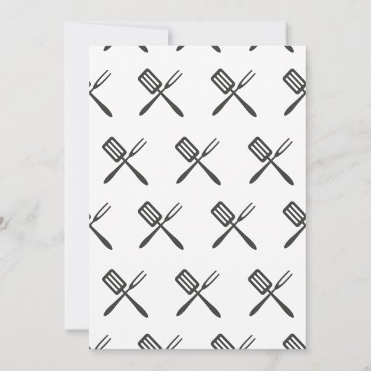 Modern Fun Black White Summer Barbecue Party Kaart (Achterkant)