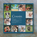 Modern Fun Blue 12 Photo Collage Cousin Definition Imitatie Canvas Print<br><div class="desc">Pas zijn 12 favoriete foto's en persoonlijke tekst aan voor je speciale,  favoriete neef om creëer een unieke gave te geven. Een perfecte manier om hem te shows hoe geweldig hij elke dag is. U kunt de achtergrond zelfs aanpassen aan hun favoriete kleur. Ontworpen door: Thisnotme©</div>