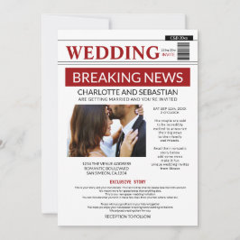 Modern Fun Breaking News Wedding Newspaper Aankondiging
