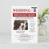 Modern Fun Breaking News Wedding Newspaper Aankondiging (Staand voorkant)