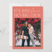 Modern Fun Bright Pink Foto Weddenschap Kaart (Voorkant)