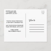 Modern Fun Calligrafie 3 Foto Thanksgiving Kraft Briefkaart (Achterkant)