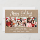 Modern Fun Calligraphy 3 Photo Kraft Feestdagenkaart (Voorkant)