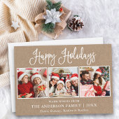 Modern Fun Calligraphy 3 Photo Kraft Feestdagenkaart