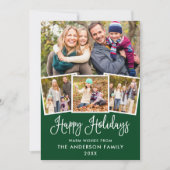 Modern Fun Calligraphy 4 Foto Green Feestdagenkaart (Voorkant)