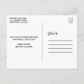 Modern Fun Calligraphy Couple Prettige feestdagen Briefkaart (Achterkant)