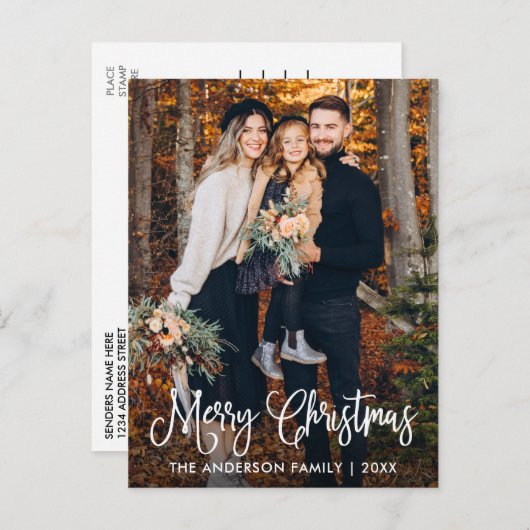 Modern Fun Calligraphy Family Briefkaart (Voorkant / Achterkant)