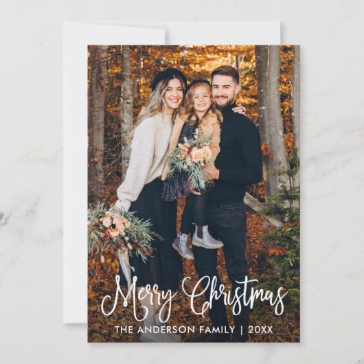 Modern Fun Calligraphy Family Feestdagenkaart (Voorkant)