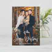 Modern Fun Calligraphy Family Feestdagenkaart (Staand voorkant)