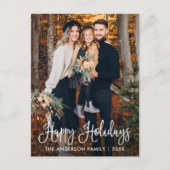 Modern Fun Calligraphy Family Photo Holiday Briefkaart (Voorkant)