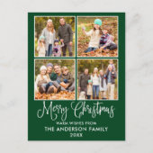 Modern Fun Calligraphy Green 4 Foto Briefkaart (Voorkant)