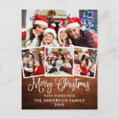 Modern Fun Calligraphy Kersthout 4 Foto Briefkaart (Voorkant)