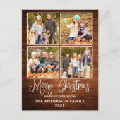 Modern Fun Calligraphy Kersthout 4 Foto Briefkaart (Voorkant)