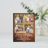 Modern Fun Calligraphy Kersthout 4 Foto Briefkaart (Staand voorkant)