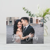 Modern Fun Calligraphy Love and Bedankt Wedding (Staand voorkant)