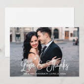 Modern Fun Calligraphy Love and Bedankt Wedding (Voorkant / Achterkant)