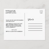 Modern Fun Calligraphy Love and Bedankt Wedding Briefkaart (Achterkant)