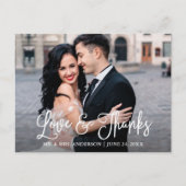 Modern Fun Calligraphy Love and Bedankt Wedding Briefkaart (Voorkant)