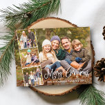 Modern Fun Calligraphy Merry Kerstfeest 4 Foto Briefkaart<br><div class="desc">Modern Fun Calligraphy Script Merry Kerstfamilie 4 Foto Briefkaart</div>