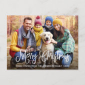 Modern Fun Calligraphy Merry Kerstfoto Briefkaart (Voorkant)
