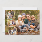 Modern Fun Calligraphy Prettige feestdagen 4 Foto Feestdagenkaart (Voorkant)