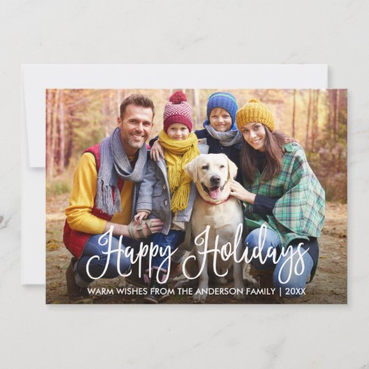 Modern Fun Calligraphy Prettige feestdagen Family  Feestdagenkaart (Voorkant)