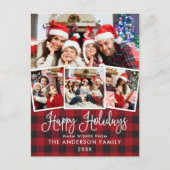 Modern Fun Calligraphy Pset 4 Photo Holiday Briefkaart (Voorkant)