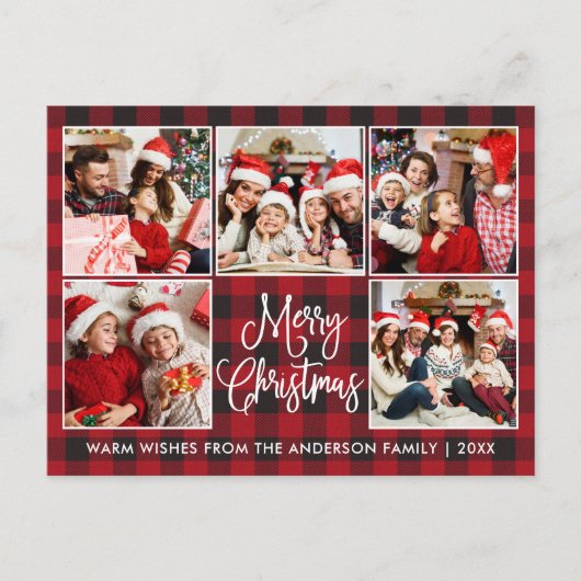 Modern Fun Calligraphy Red Pset 5 Briefkaart (Voorkant)