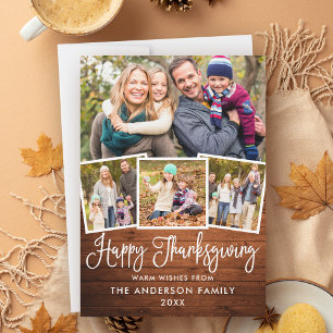Modern Fun Calligraphy Thanksgiving 4 Foto Feestdagenkaart