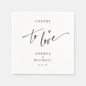 Modern Fun Casual Cheers to Love Wedding Cocktail Servet (Voorkant)