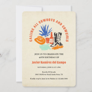 Modern Fun Casual Wild West Cowboy Desert Verjaard Kaart