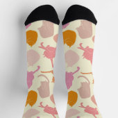 Modern Fun Cat Pattern Roze Sinaasappel Sokken (Top)